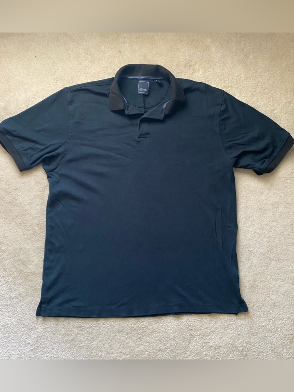 Arrow USA 1851 Men's Medium Black Polo Shirt Short Sleeve 100% Cotton